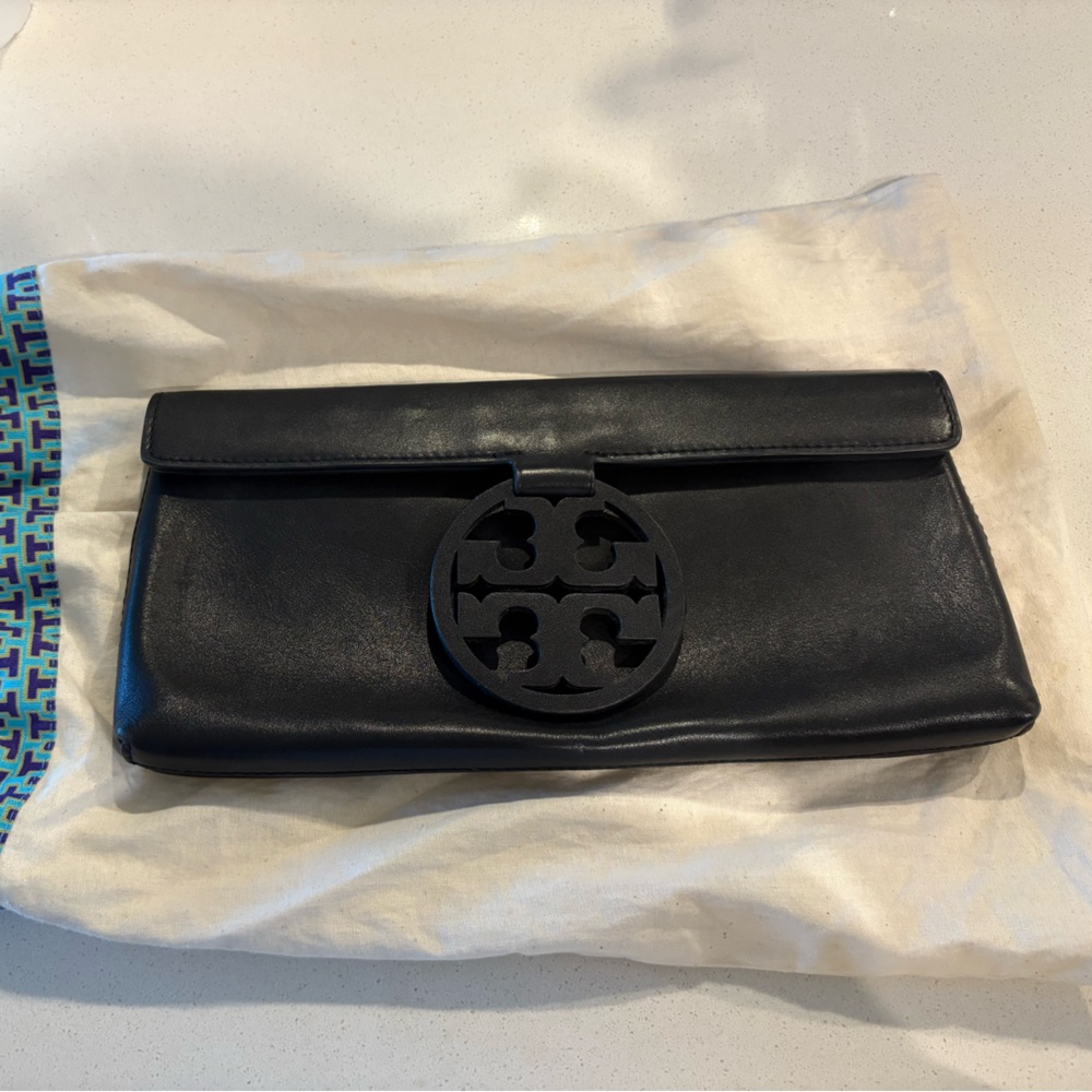 Tory Burch Black Leather Clutch